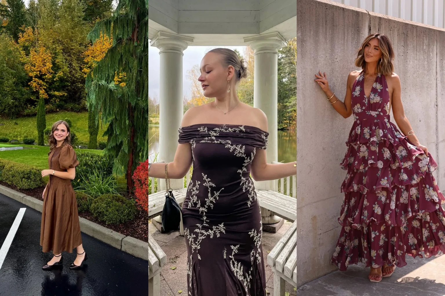 19 Petite Fall Wedding Guest Outfits in Rich Autumn Tones - Featured
