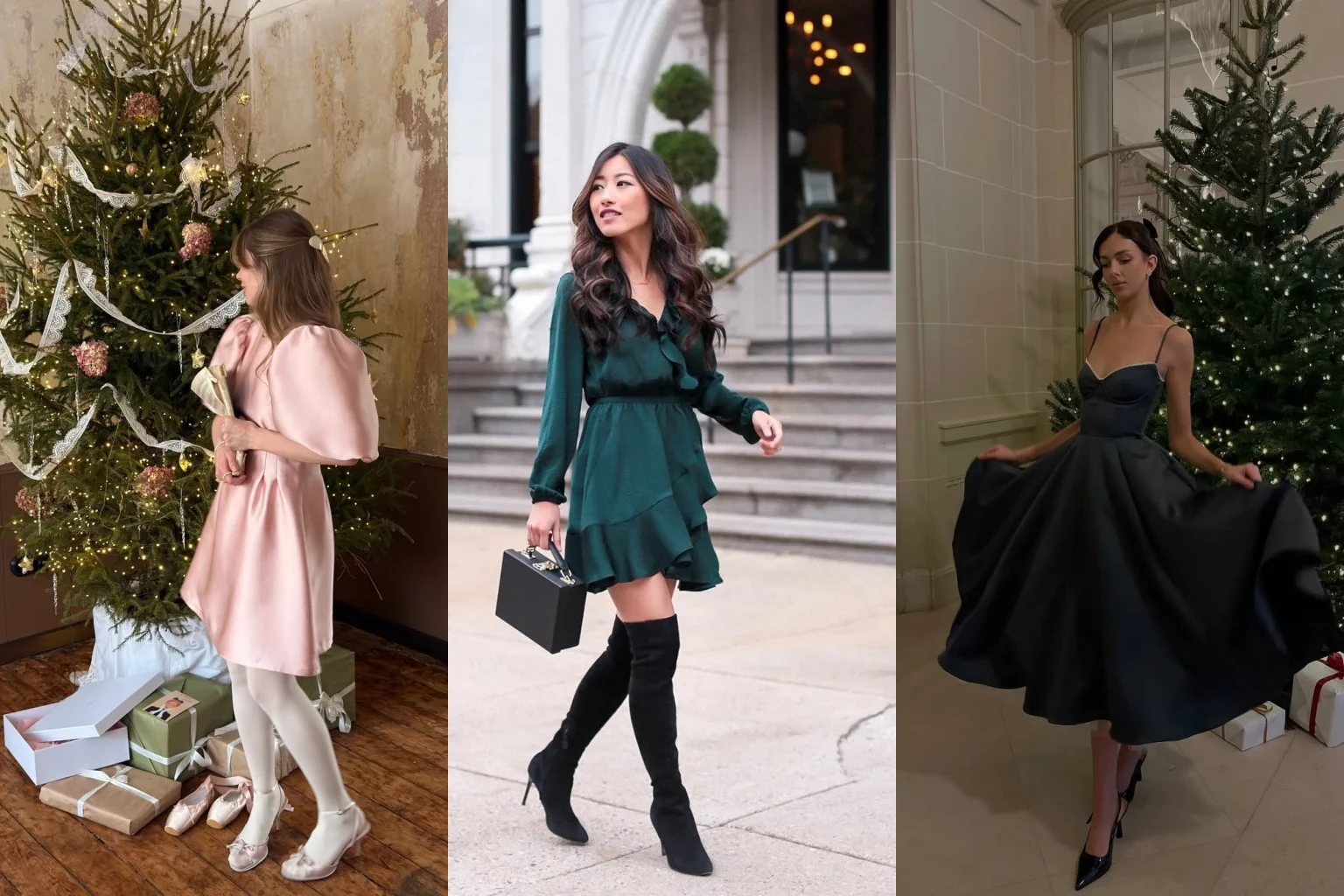 23 Petite Christmas Dresses in Velvet, Satin and Plaid - Featured
